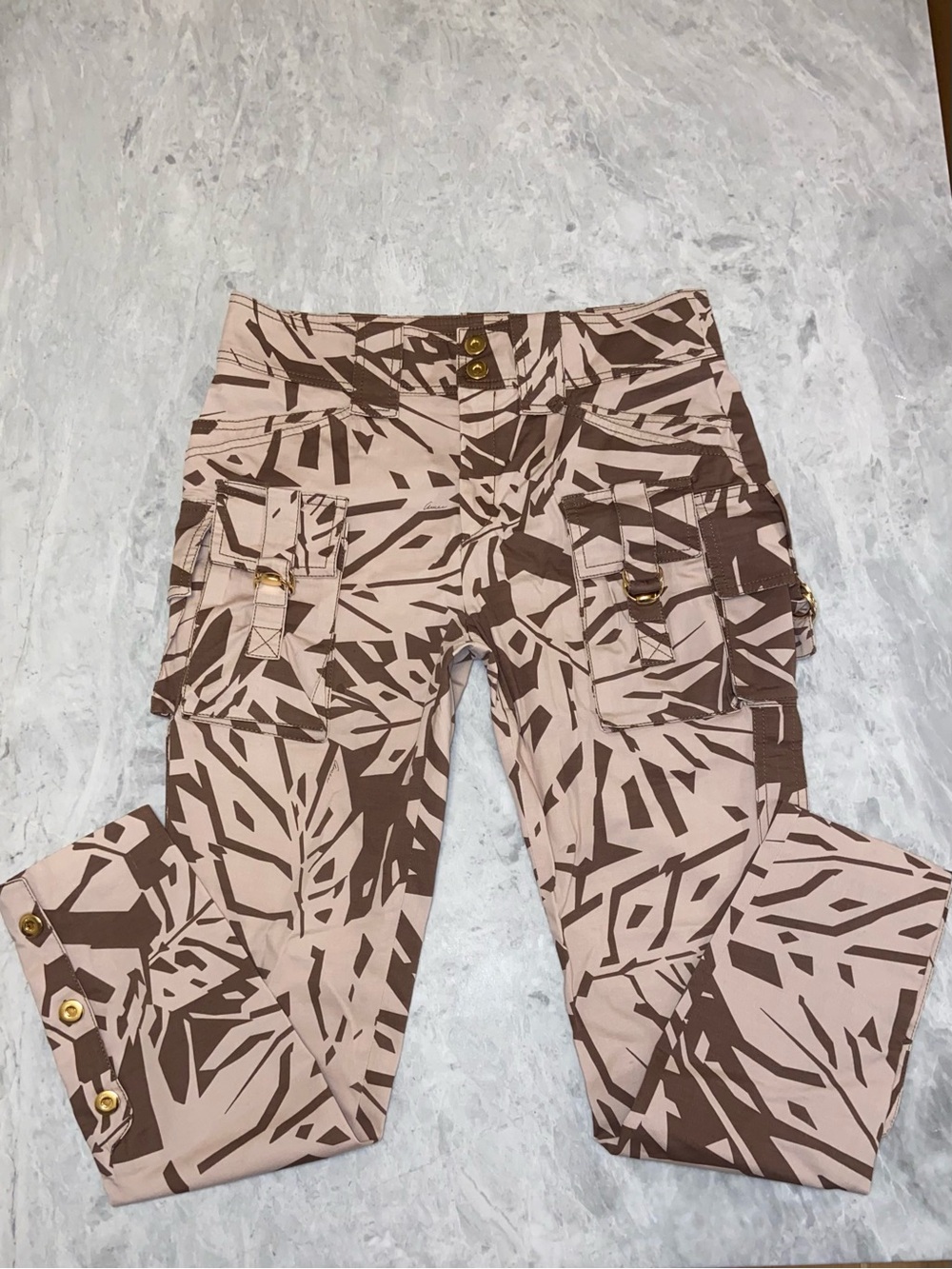 Gucci Vintage Abstract Leaf Print Cargo Pants